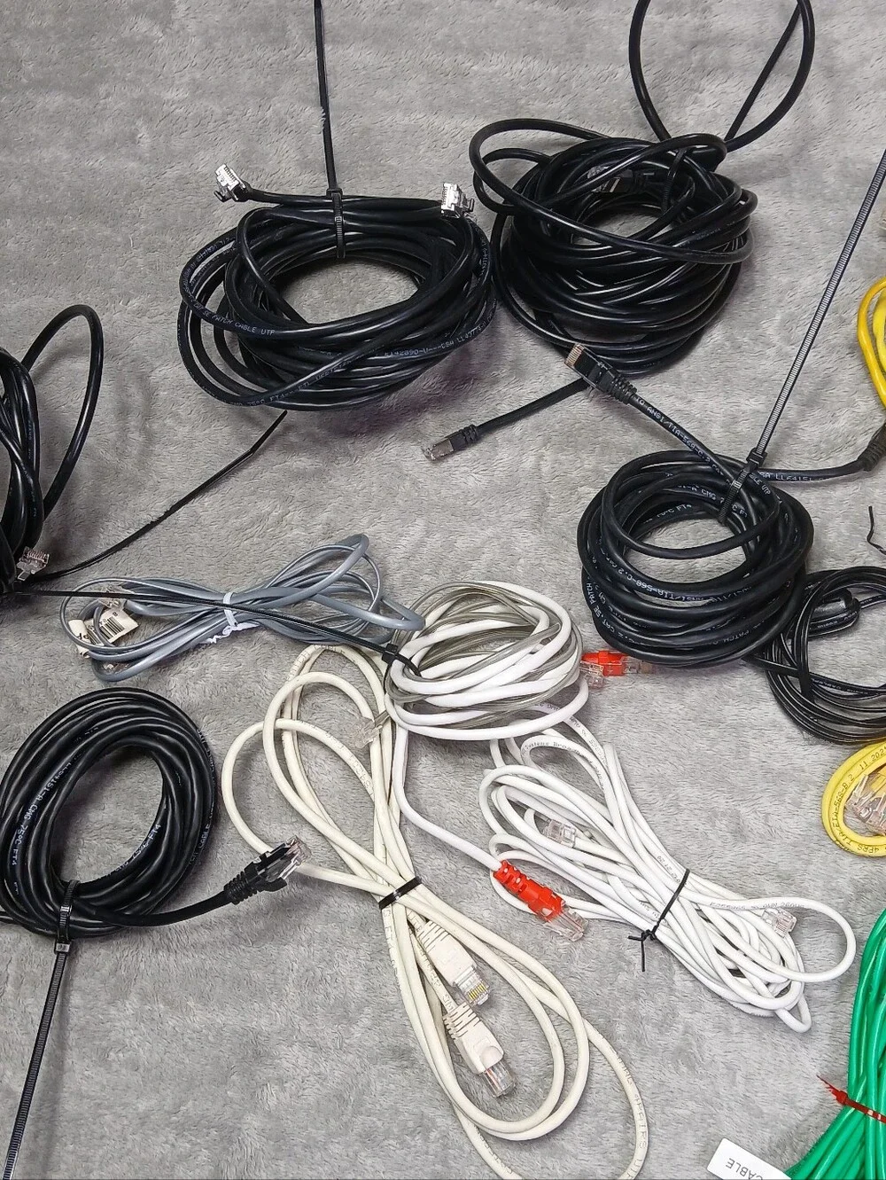 Lot Of 17 Ethernet LAN Patch Cables & DSL RJ11 Phone Cords Various Lengths Mix